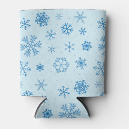 Porta-lata Blue Snowflakes