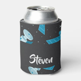 Porta-lata Blue space satellite pattern