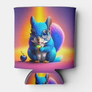 Porta-lata Blue Squirrel Eating A Fruit-79577