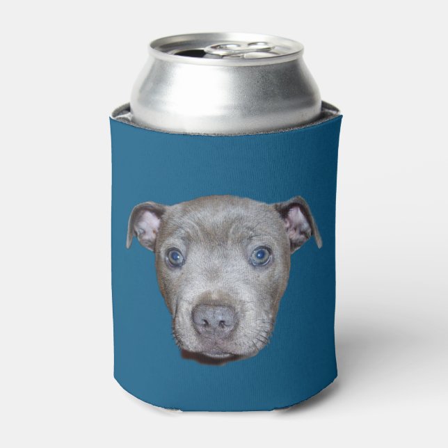 Porta-lata Blue Staffordshire Bull Terrier Face, Azul (Can Front)