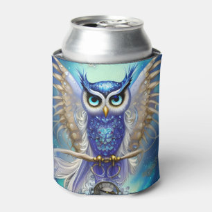 Porta-lata Blue Steampunk Owl