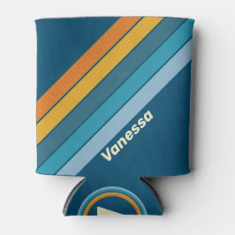 Porta-lata Blue Sun Stripes with Name