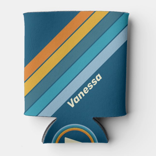 Porta-lata Blue Sun Stripes with Name (Frente)