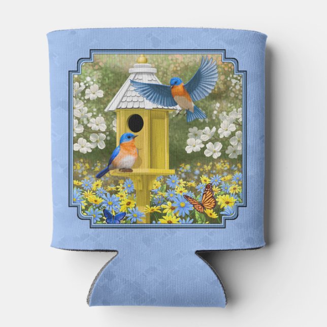 Porta-lata Bluebird e Hexagon Birdhouse Blue (Traseira)