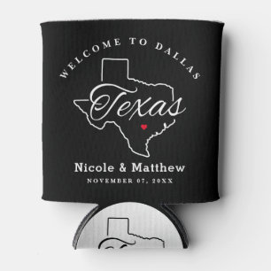 Porta-lata Boas-vindas ao Casamento Minimalista do Texas