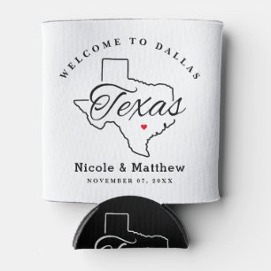 Porta-lata Boas-vindas ao Casamento Minimalista do Texas