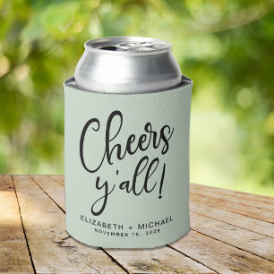 Porta-lata Boas-vindas Casamento Verde de Sage