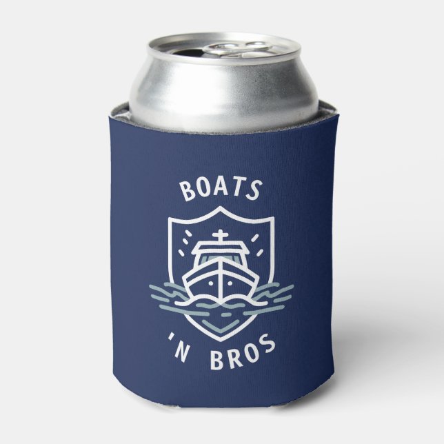 Porta-lata Boats N Bros Bachelor Party Favor Navy  (Can Front)