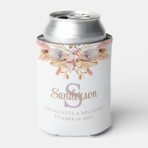 Porta-lata Bohemian Floral Dusty Pink Personalizado Casamento