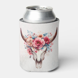 Porta-lata Boho Chic Watercolor Vaca Floral