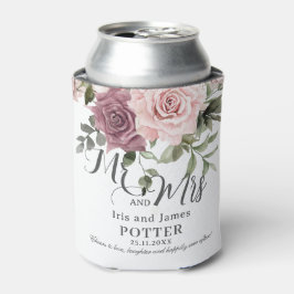 Porta-lata Boho Cinnamon Rosa Blush Floral Rosa Casamento