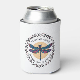 Porta-lata Boho Floral Dragonfly Ela Está Fechada Com Força