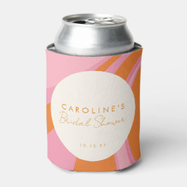 Porta-lata Boho Rosa Laranja Abstrato Chuveiro de Noiva Perso