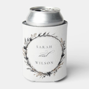 Porta-lata Boho Wildflower Black Brown Fall Wreath Casamento