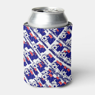 Porta-lata Bola de Futebol Azul Australiana e Bandeira