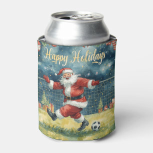 Porta-lata Bola de Futebol para o Natal com Papai Noel