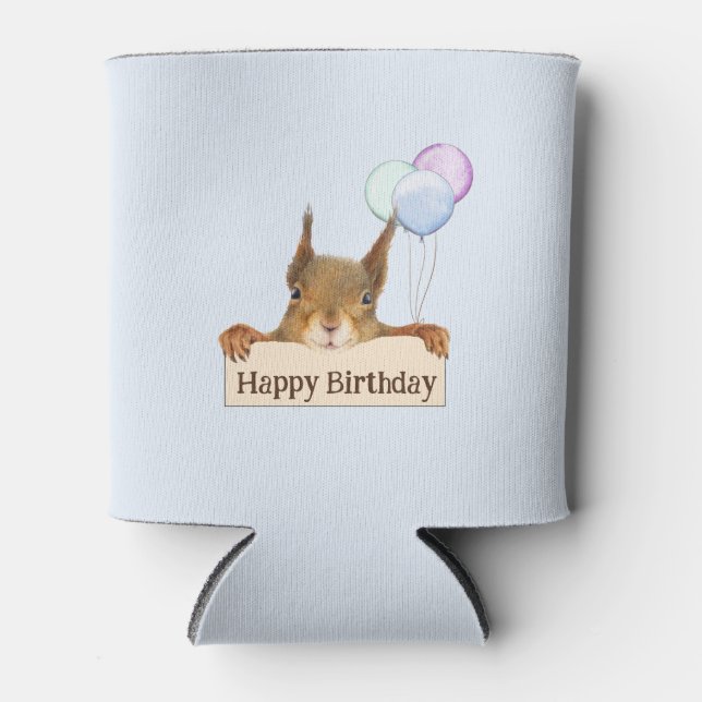 Porta-lata Bola de Squirrel Personalizada de Aniversário  (Frente)