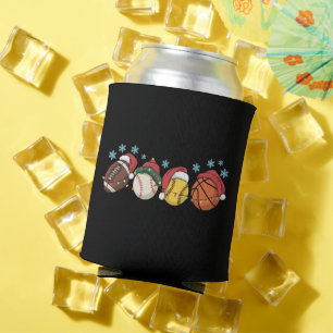 Porta-lata Bolas de Esportes de Natal Luzes Papai Noel Famíli
