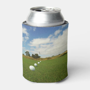 Porta-lata Bolas de golfe alinhadas à bandeira,
