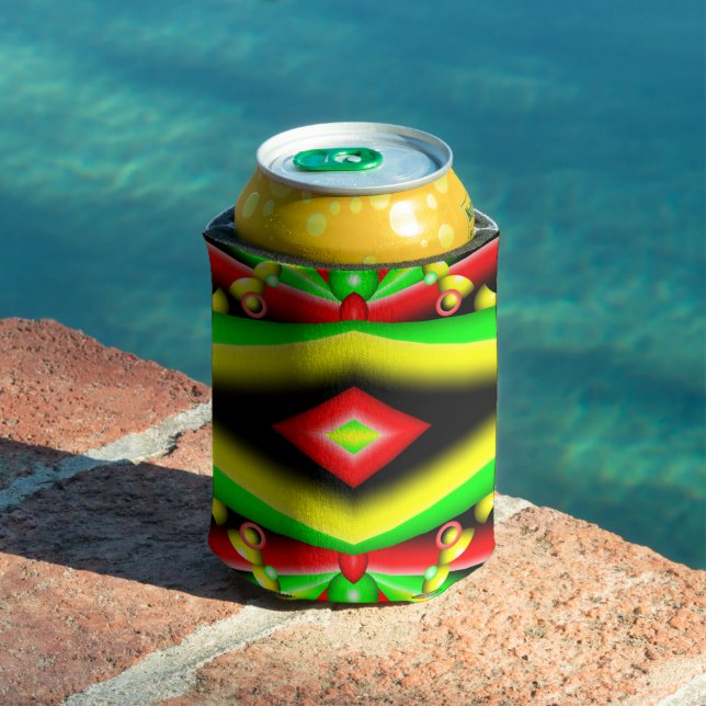 Porta-lata Bolhas Amarelas Vermelhas Verdes E Abstrato de Art (Piscina in situ)