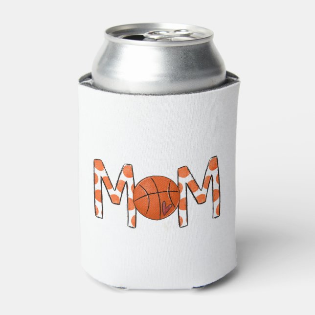 Porta-lata Bolinhas Laranja Mãe de Basquete (Can Front)