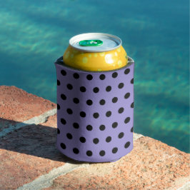 Porta-lata Bolinhas pode resfriar (Lavanda e preto)