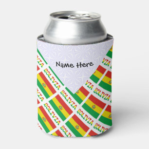 Porta-lata Bolívia Bandeira Boliviana Personalizada com Texto