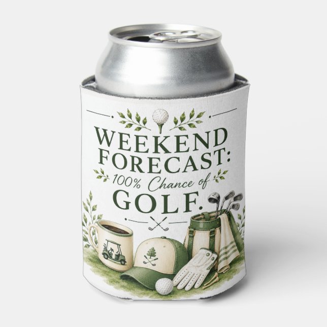 Porta-lata Bolsa de golfe com texto em verde (Can Front)