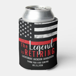 Porta-lata Bombeiro Aposentadoria Fino da Linha Vermelha