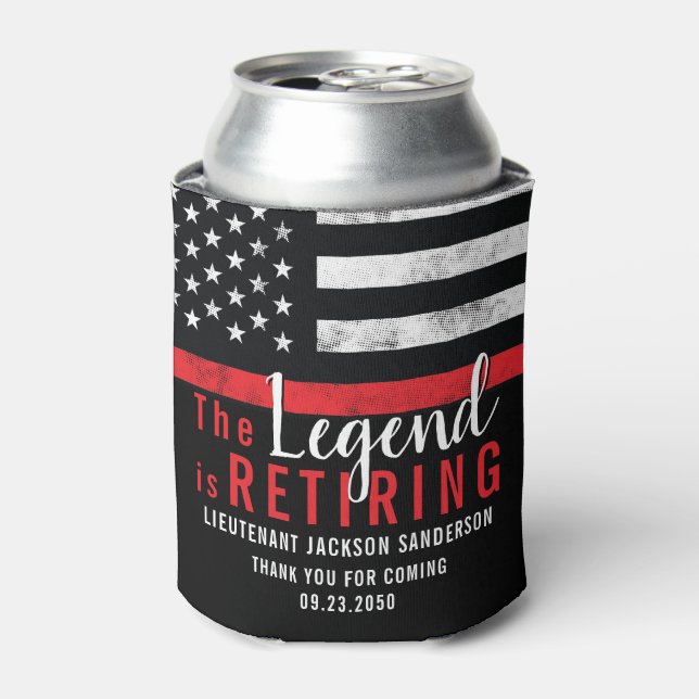 Porta-lata Bombeiro Aposentadoria Fino da Linha Vermelha (Can Front)