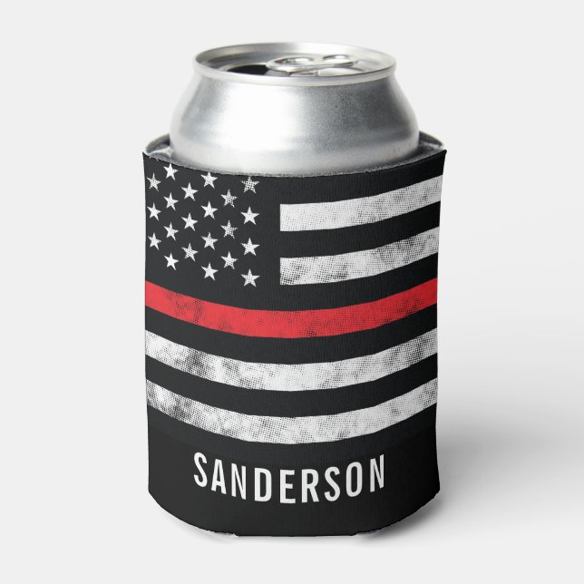 Porta-lata Bombeiro Aposentadoria Fino da Linha Vermelha (Can Front)