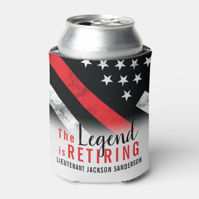 Porta-lata Bombeiro Aposentadoria Linha Vermelha Bandeira Bom (Can Front)