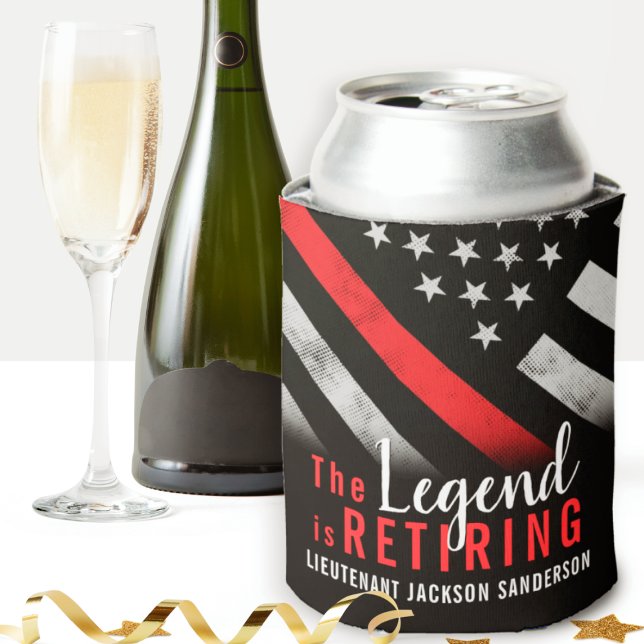 Porta-lata Bombeiro Aposentadoria Linha Vermelha Bandeira Bom (Criador carregado)