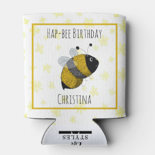 Porta-lata Boneco Amarelo e Preto  Aniversário da HapBee