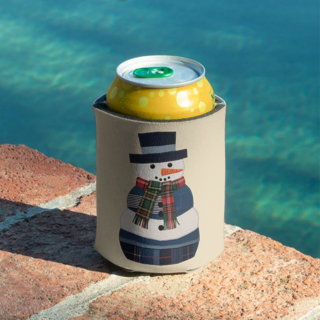 Porta-lata Boneco de Neve de Patchwork Falso Férias Natal (Piscina in situ)
