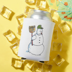 Porta-lata Boneco de Neve de Vassoura pode resfriar