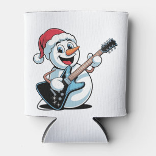 Porta-lata Boneco de Neve Tocando Guitarra Elétrica Natal San