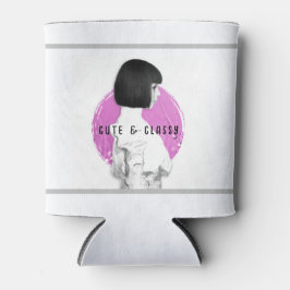 Porta-lata Bonita e Clássica Rosa e Preta