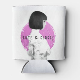 Porta-lata Bonita e Clássica Rosa e Preta