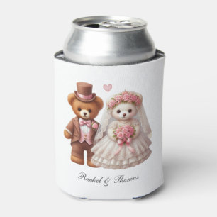 Porta-lata Bonita Noiva De Urso De Teddy E Casamento De Noite