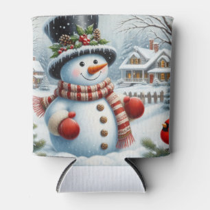 Porta-lata Bonito, Vintage/Natal Whimsical/boneco de neve de 