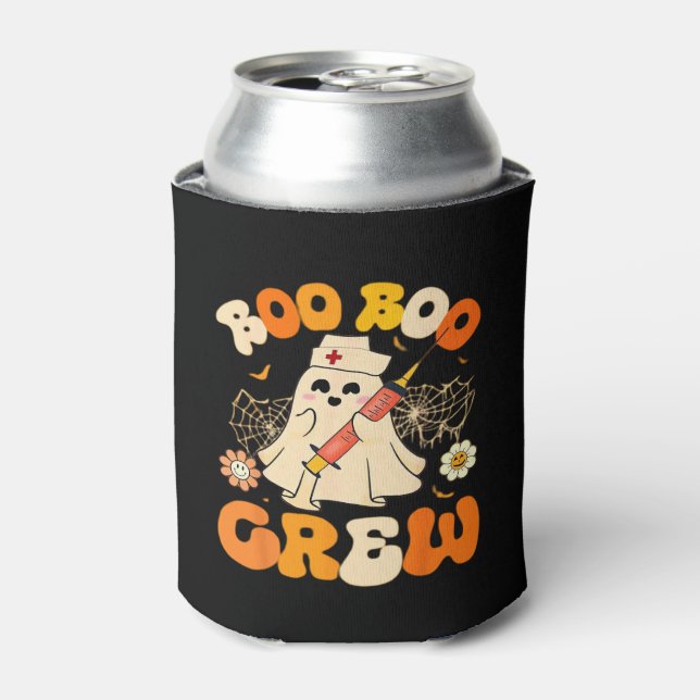 Porta-lata Boo Boo Crew Funny Ghost For Nurse, Retro Hallowee (Can Front)
