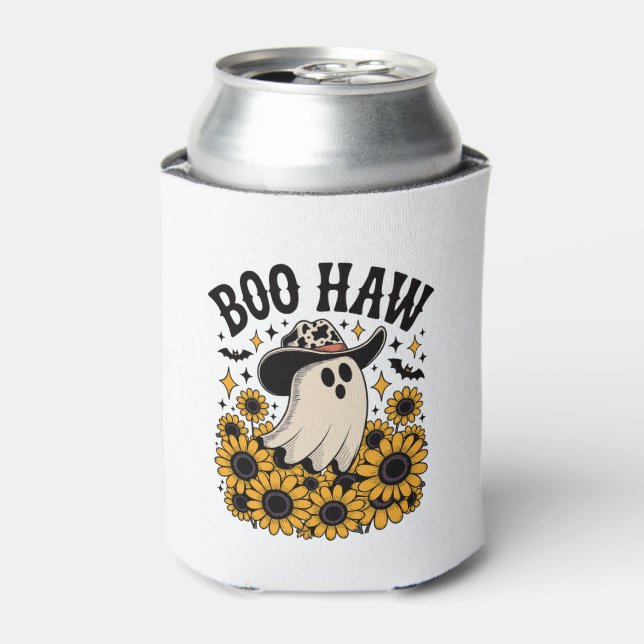 Porta-lata Boo Haw Cow Ghost Western Halloween (Can Front)