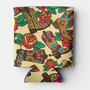 Porta-lata Boots & Rosa: Vintage Design.