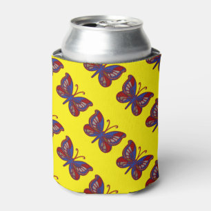 Porta-lata Borboleta Azul Vermelha Borboleta Amarelo Bebida F