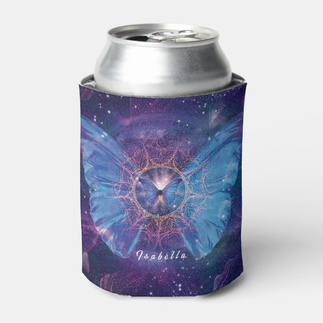 Porta-lata Borboleta Morpho / Galaxy Mandala (Can Front)