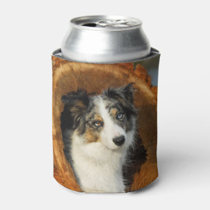Porta-lata Borda Collie Blue Merle Dog Retrato Engraçado Bawd