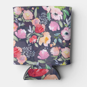 Porta-lata Botânica Floral de Aquarela: Ilustração Raster