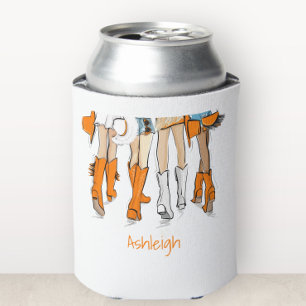 Porta-lata Botas Cowboy Laranja para Mulheres do Tennessee No