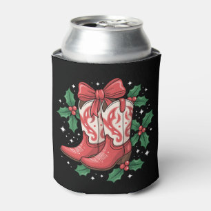 Porta-lata Botas de Cowboy de Natal Arco de Azevinho País Oci
